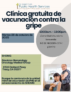 Clínica gratuita contra la gripe en Tracy 28 Oct