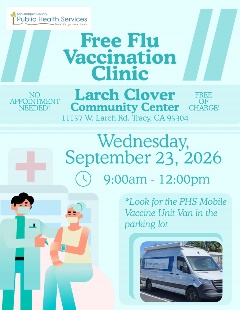 Tracy Flu Clinic Flyer in English