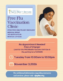 Manteca Flu Clinic Flyer in English